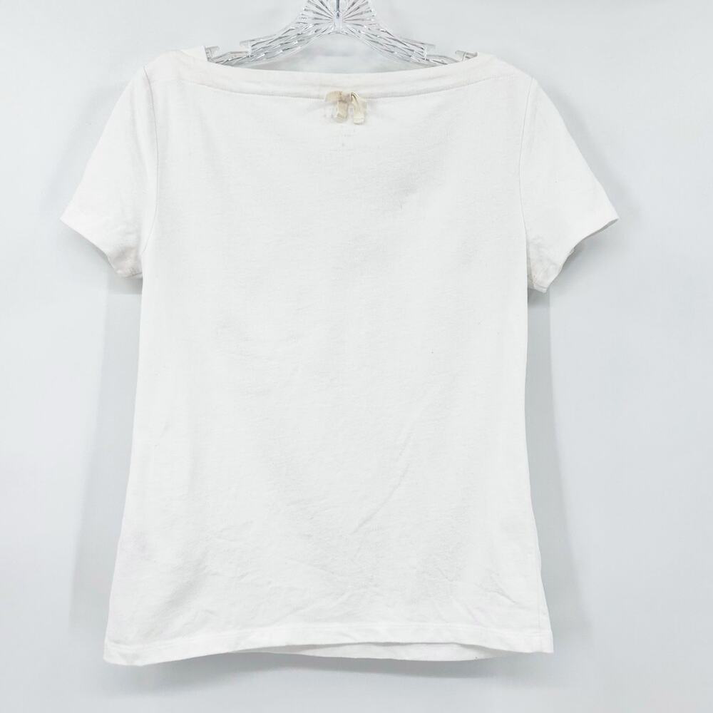 Kate Spade Broome Street White Shirt Bow Classic Basic Staple Womens Size Small - Picture 8 of 11